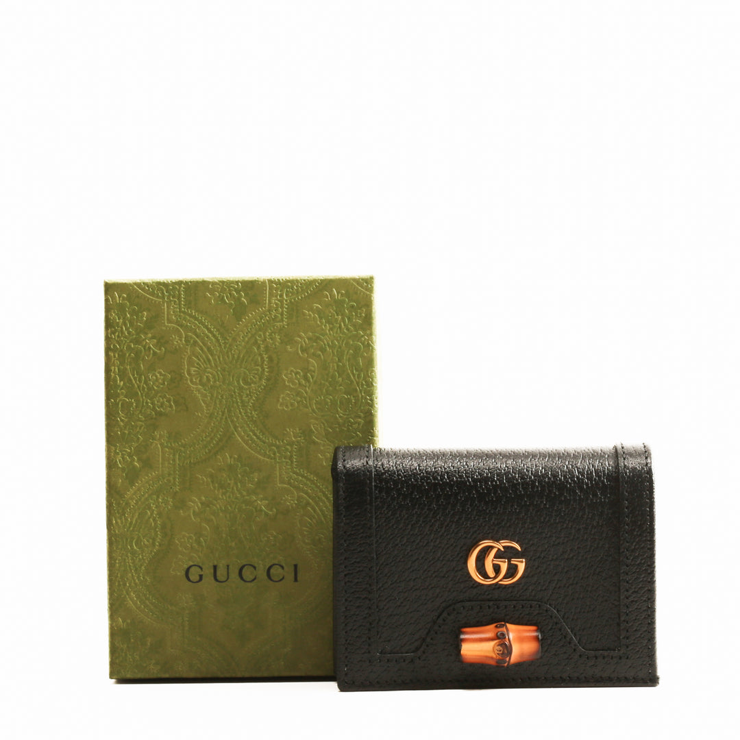 Billetera de casos de tarjeta de Gucci Diana - Negro