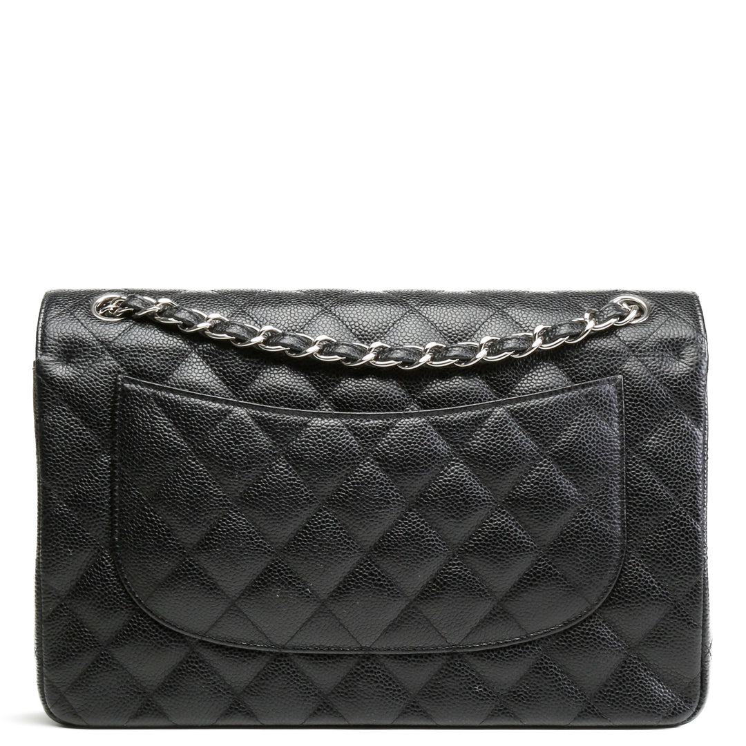 Chanel Caviar Classic Jumbo Double Slap - Black