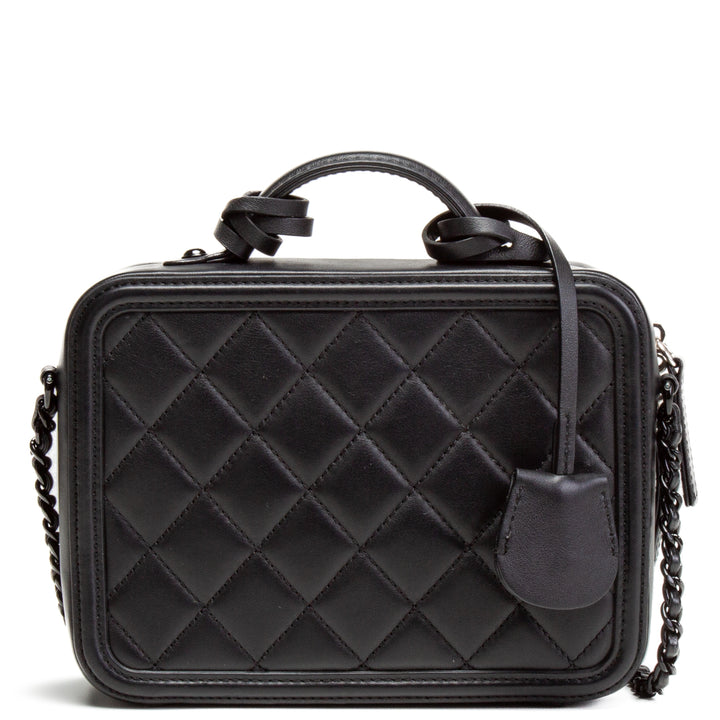 Bolso de hombro de tocador de incógnito de chanel cc - tan negro