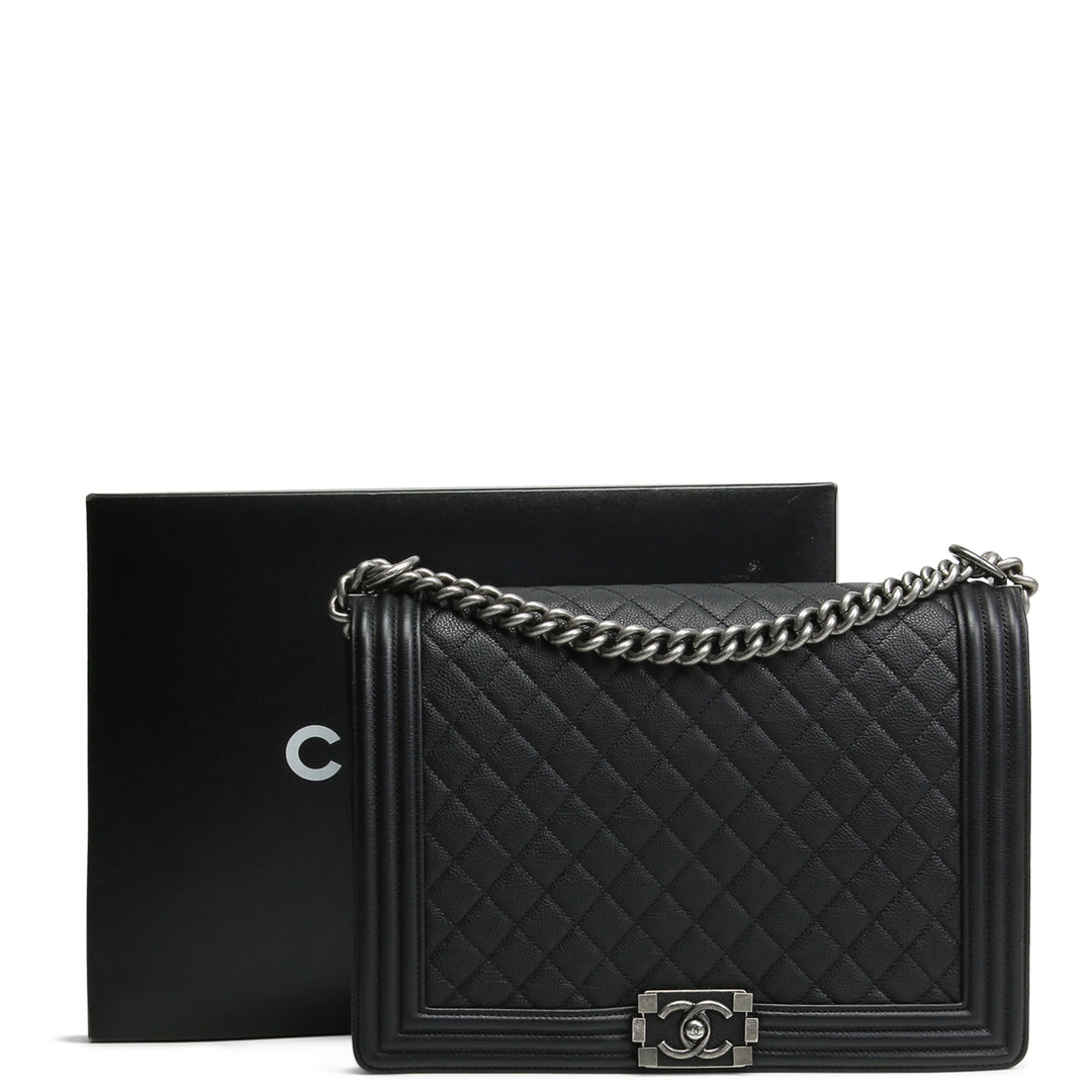 Bolsa de chico dúo grande de Chanel acolchado - negro