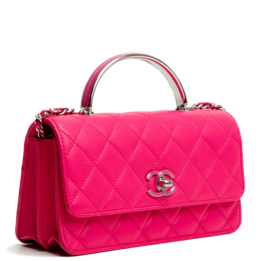 CHANEL Wallet On Chain w/ Top Handle - Hot Pink - OUTLET FINAL SALE