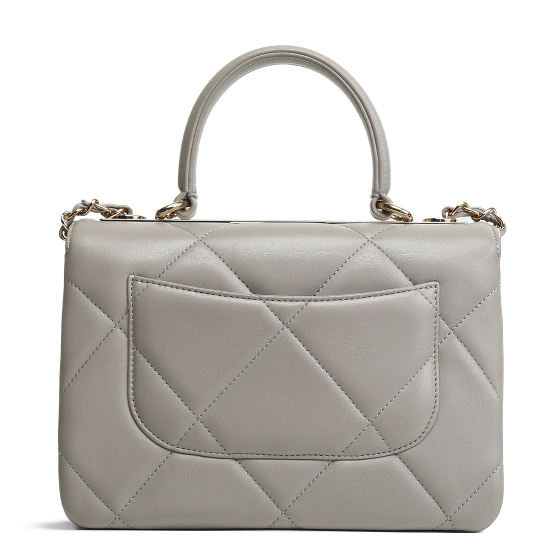 CHANEL Trendy CC Lambskin Top Handle - Gray