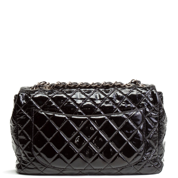 CHANEL Jumbo Single Flap - Black Patent Leather - OUTLET FINAL SALE