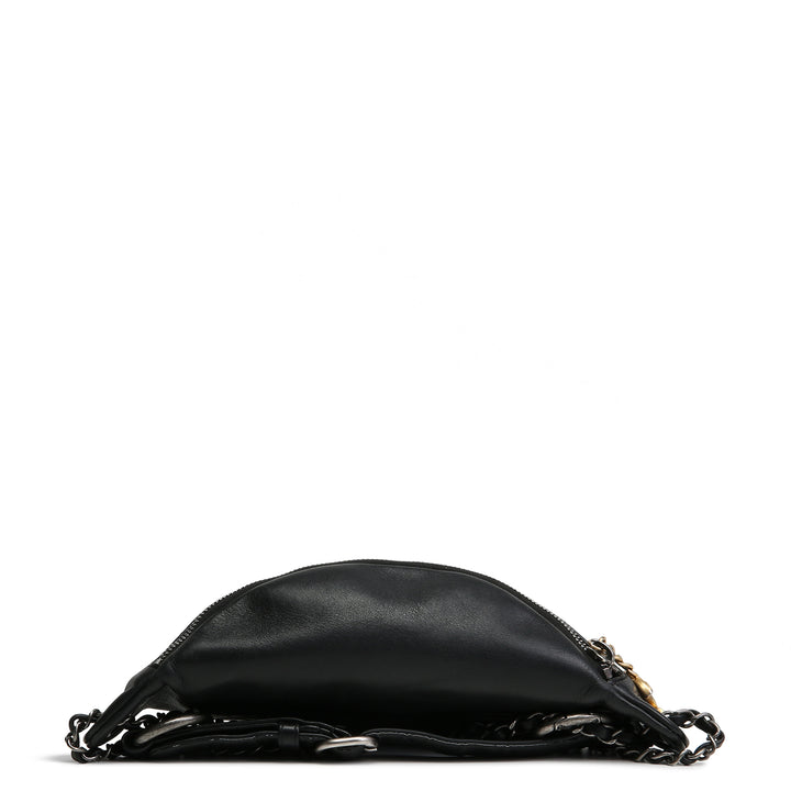 Bolsa de cintura de Chanel Chain 20S Signe - Negro