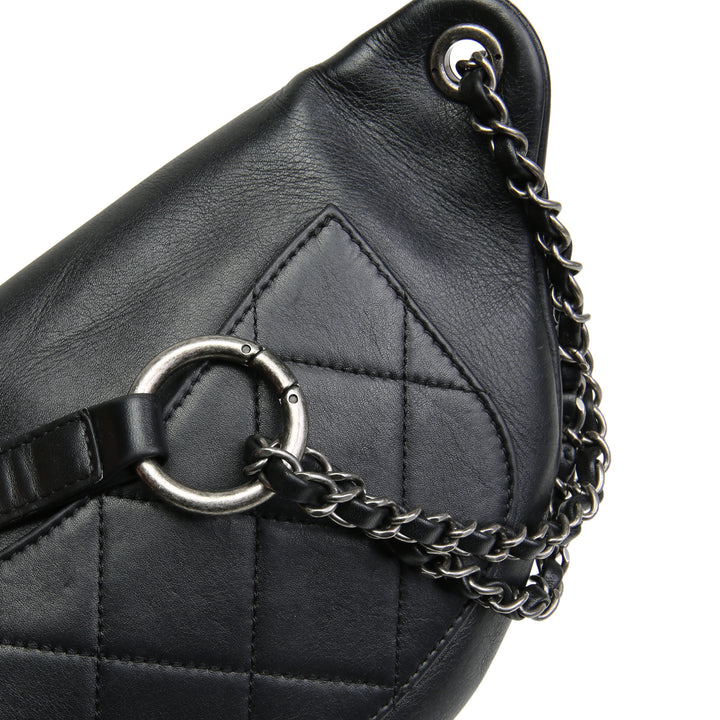 Bolsa de cintura de Chanel Chain 20S Signe - Negro