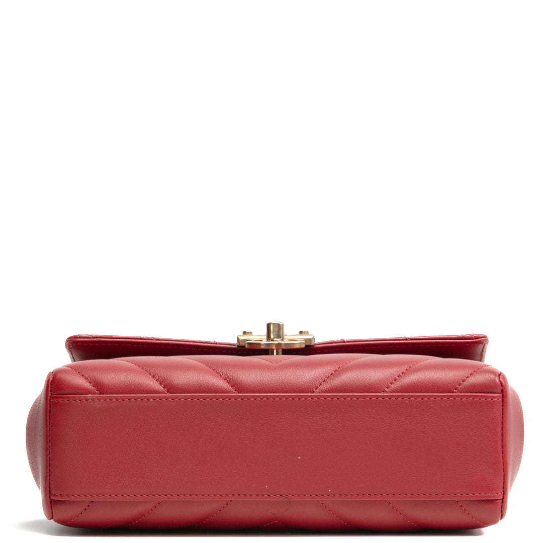 CHANEL In The City Top Handle Flap Bag - Red