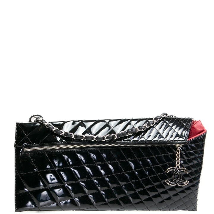 Bolsa de hombro de la cadena de caleidoscopio de patente de Chanel - Black - Outlet Final Sale