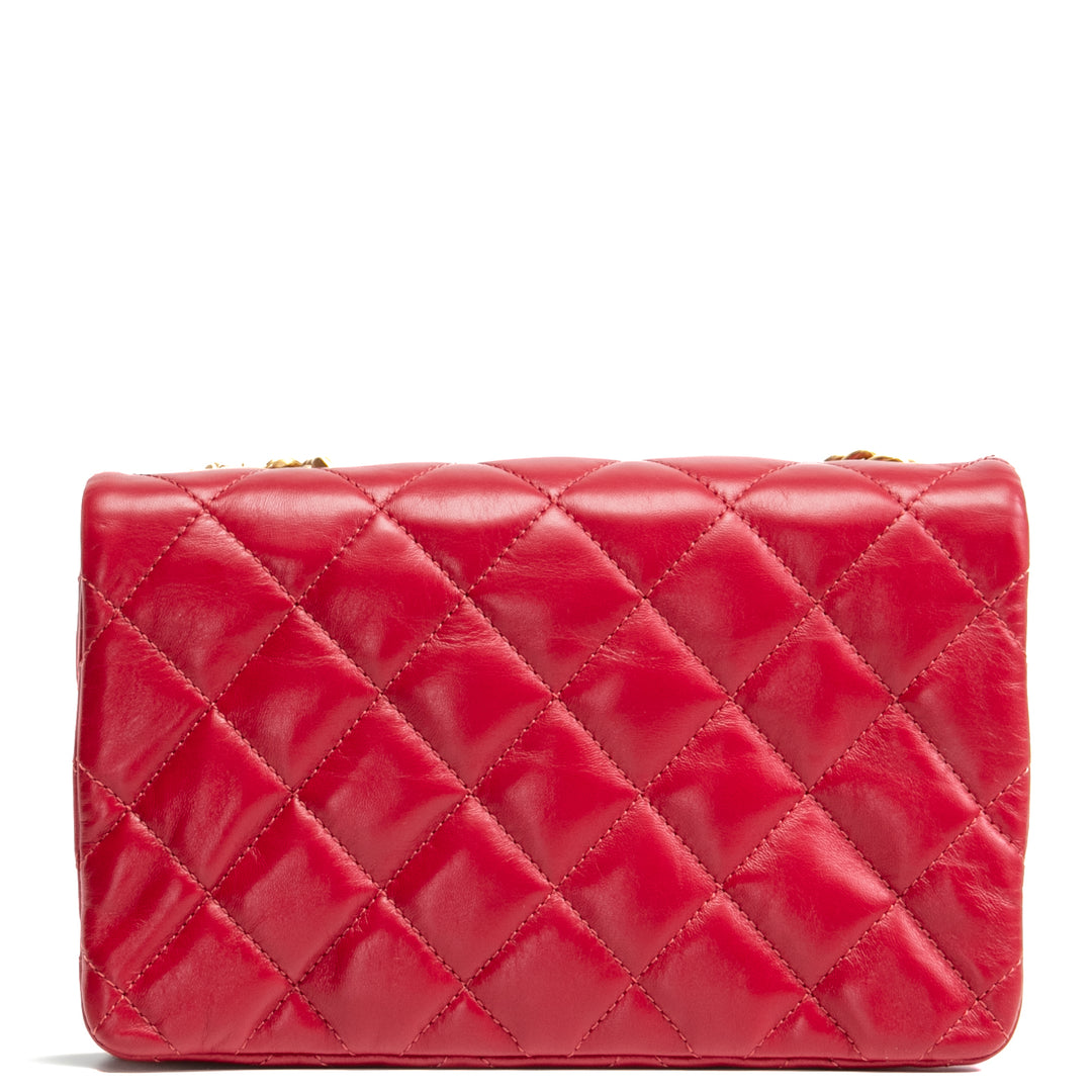 CHANEL All Slide Small Flap Bag - Cherry Red