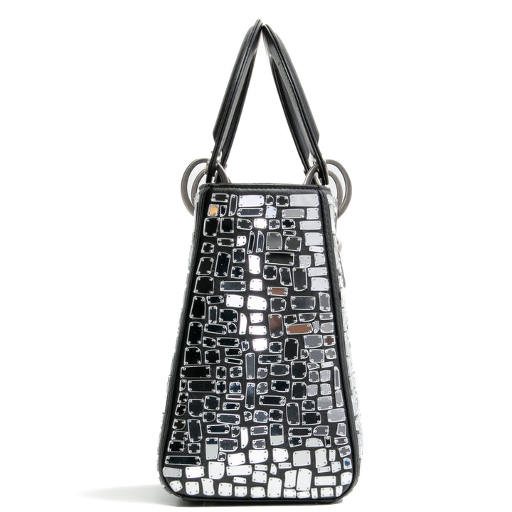 CHRISTIAN DIOR Mosaic Of Mirrors Medium Lady Dior Bag - Black OUTLET FINAL SALE