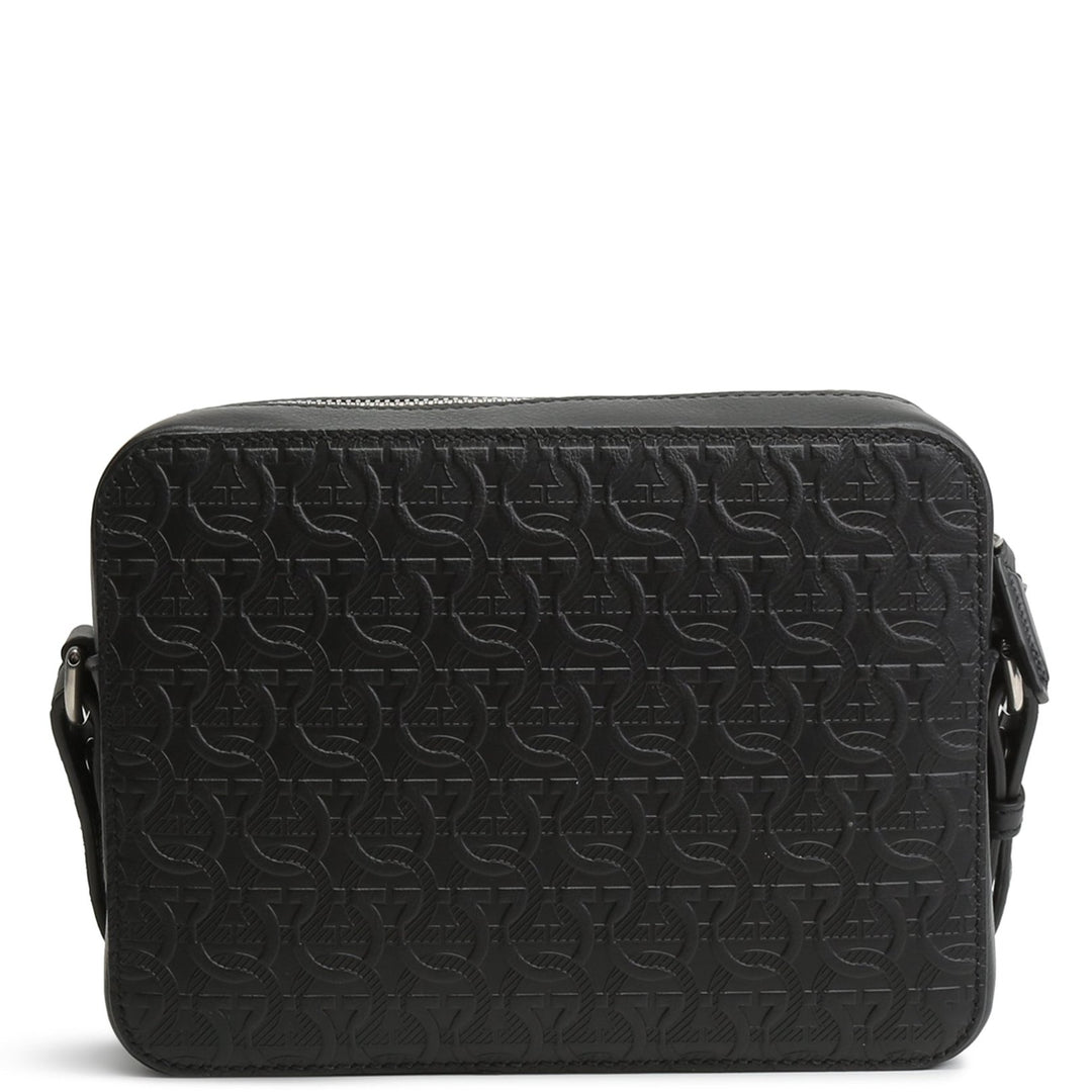 Ferragamo en relieve Gancini Crossbody - Negro