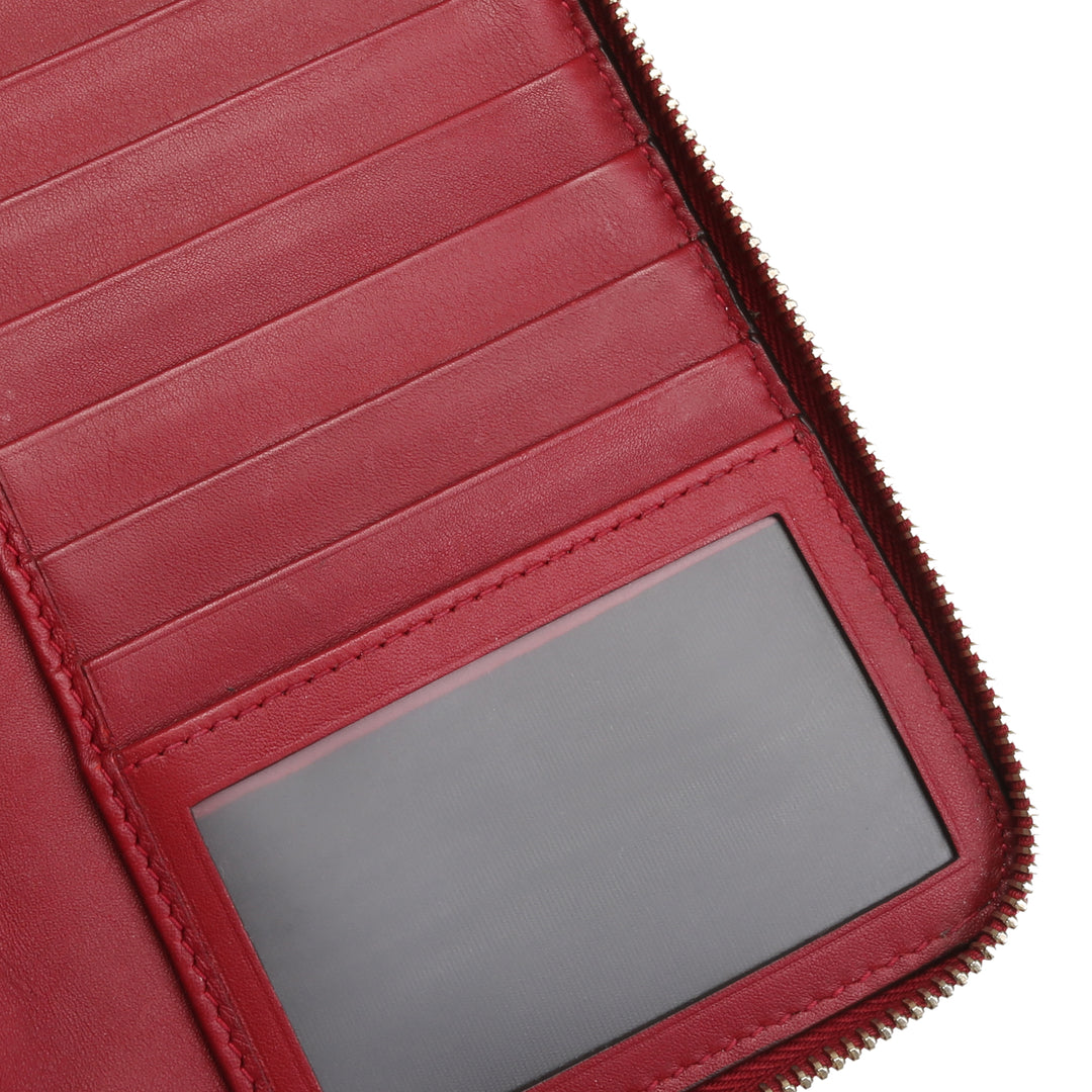 GUCCI Microguccissima Zip Around Top Handle Travel Wallet - Burgundy - OUTLET FINAL SALE