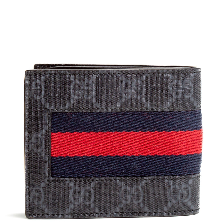 Gucci GG Supreme Web Bifold Wallet - Negro