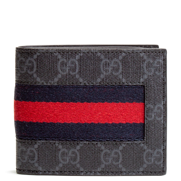 Gucci GG Supreme Web Bifold Wallet - Negro