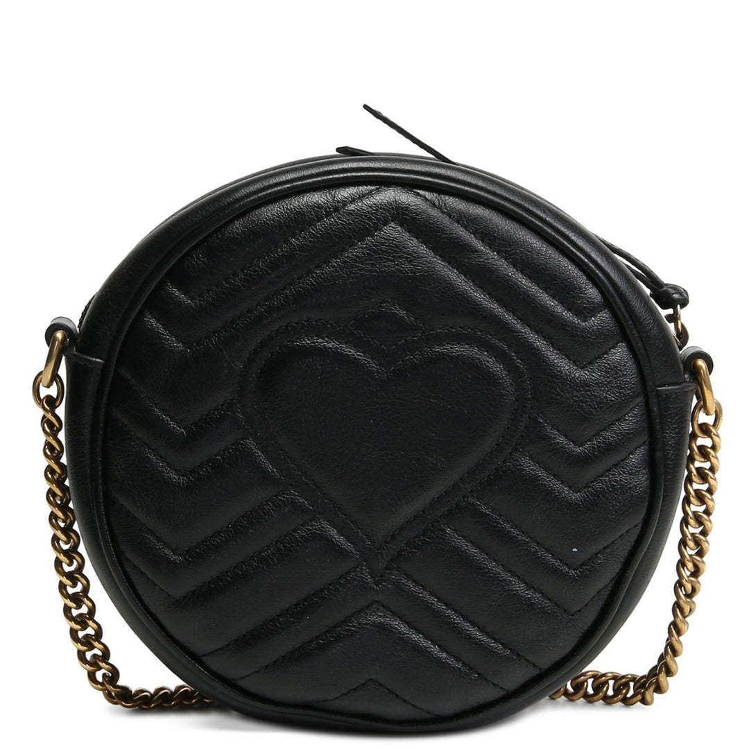 Gucci GG Marmont Mini Round Crossbody - Venta final de salida negra