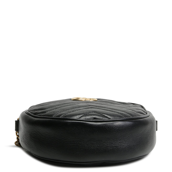 Gucci GG Marmont Mini Round Crossbody - Venta final de salida negra