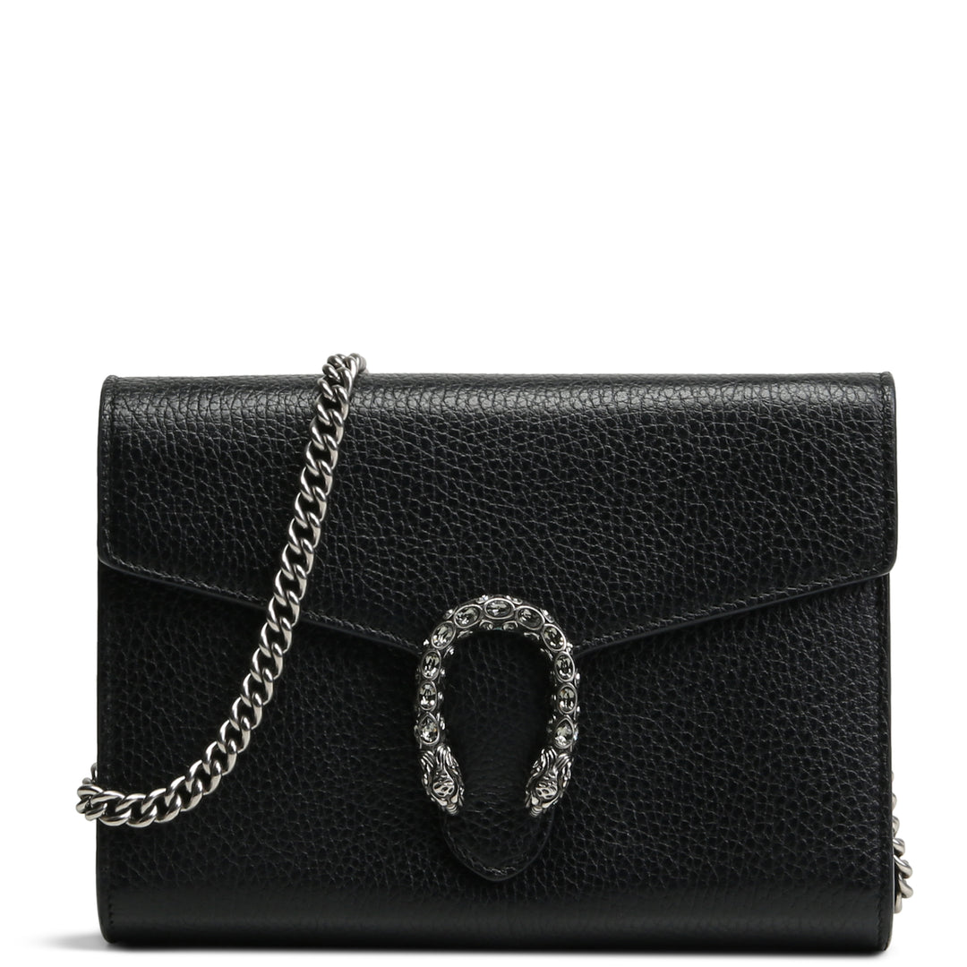 Billetera de cadena de gucci mini dioniso - negro