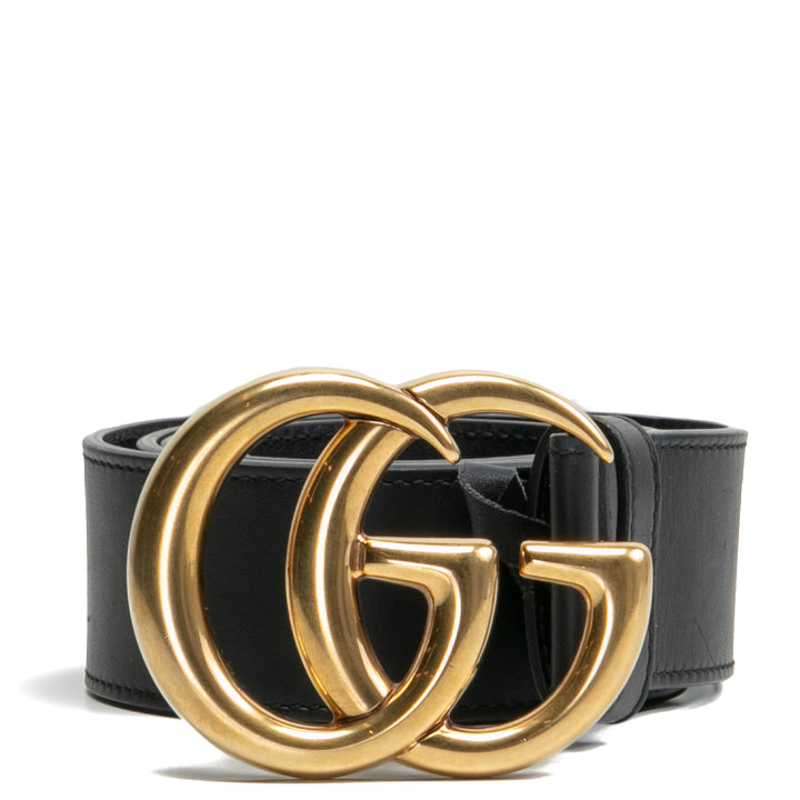 Cinturón de cuero Gucci Marmont GG 85/34 -La venta final de salida negra