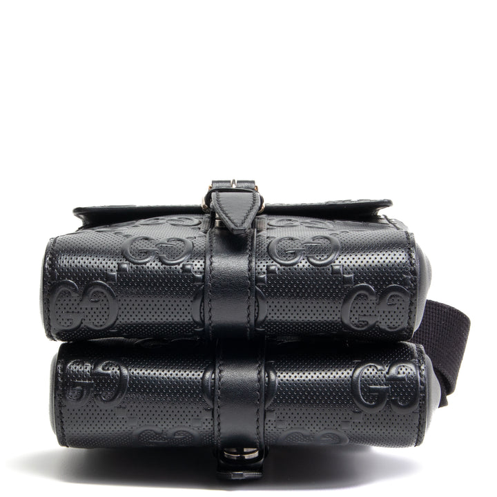 Bolso de cinturón doble en relieve Gucci GG - Negro