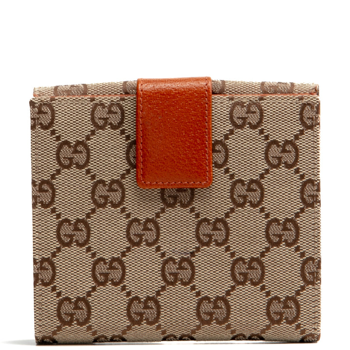 GUCCI GG Canvas Studded Compact Wallet