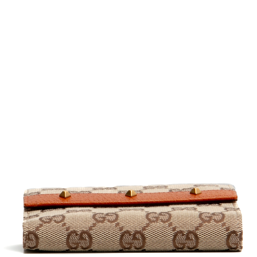 GUCCI GG Canvas Studded Compact Wallet