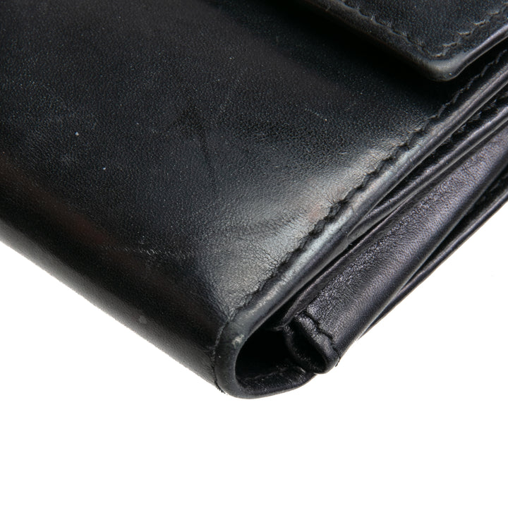 Gucci Vintage Leather Long Wallet Black - Outlet Final Sale