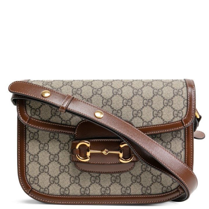 Gucci Horsebit 1955 Bolso de hombro pequeño GG Supreme con marrón