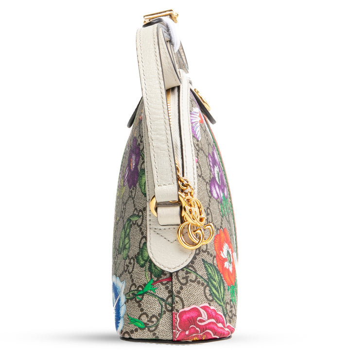 Gucci GG Supreme Flora Ophidia Small Crossbody-White Outlet Final Venta