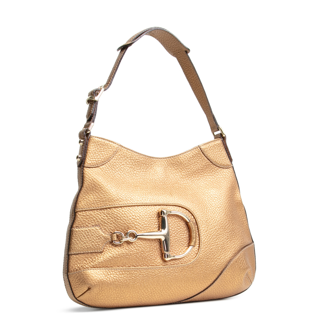 GUCCI Hasler Horsebit Hobo - Metallic Gold