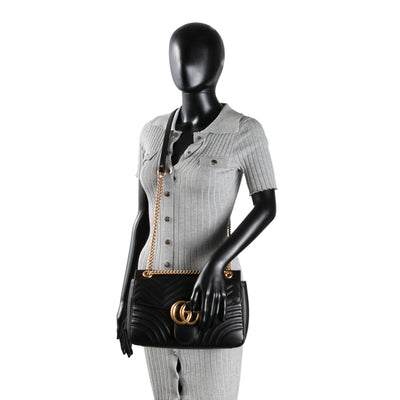 GUCCI GG Marmont Large Shoulder Bag - Black