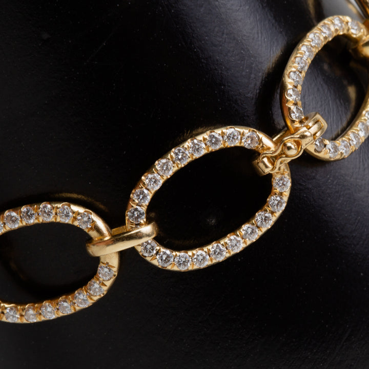 IRENE NEUWIRTH 18k Yellow Gold Oval Link Diamond Bracelet - FINAL SALE