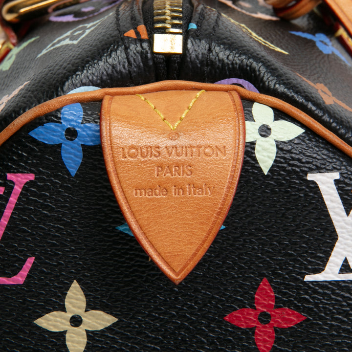 LOUIS VUITTON x Takashi Murakami Monogram Multicolore Speedy 30- Black