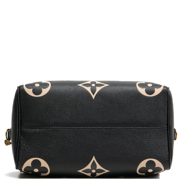 LOUIS VUITTON Monogram Empreinte Bicolor Speedy Bandouliere 25 - Black/Beige