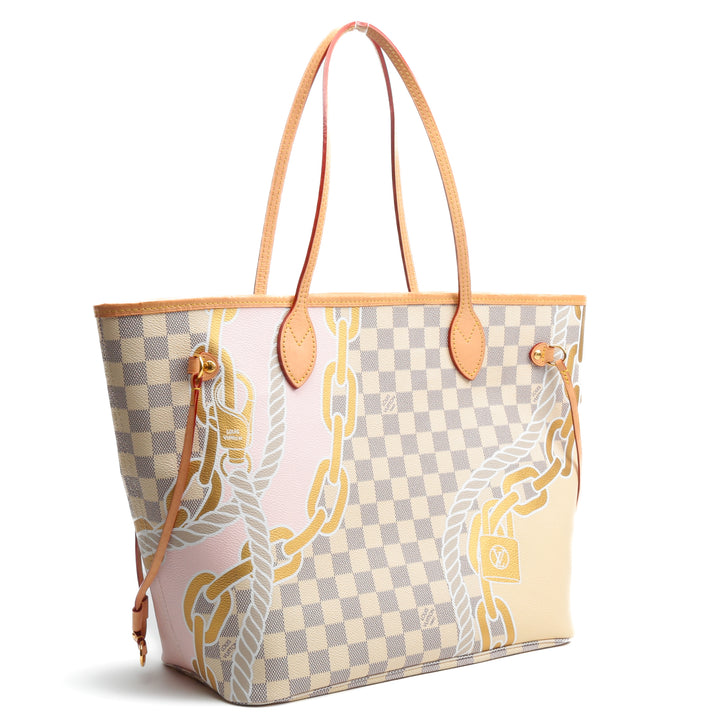 Louis Vuitton Huyfull MM Tote - Damier Azur Nautical con bolsa