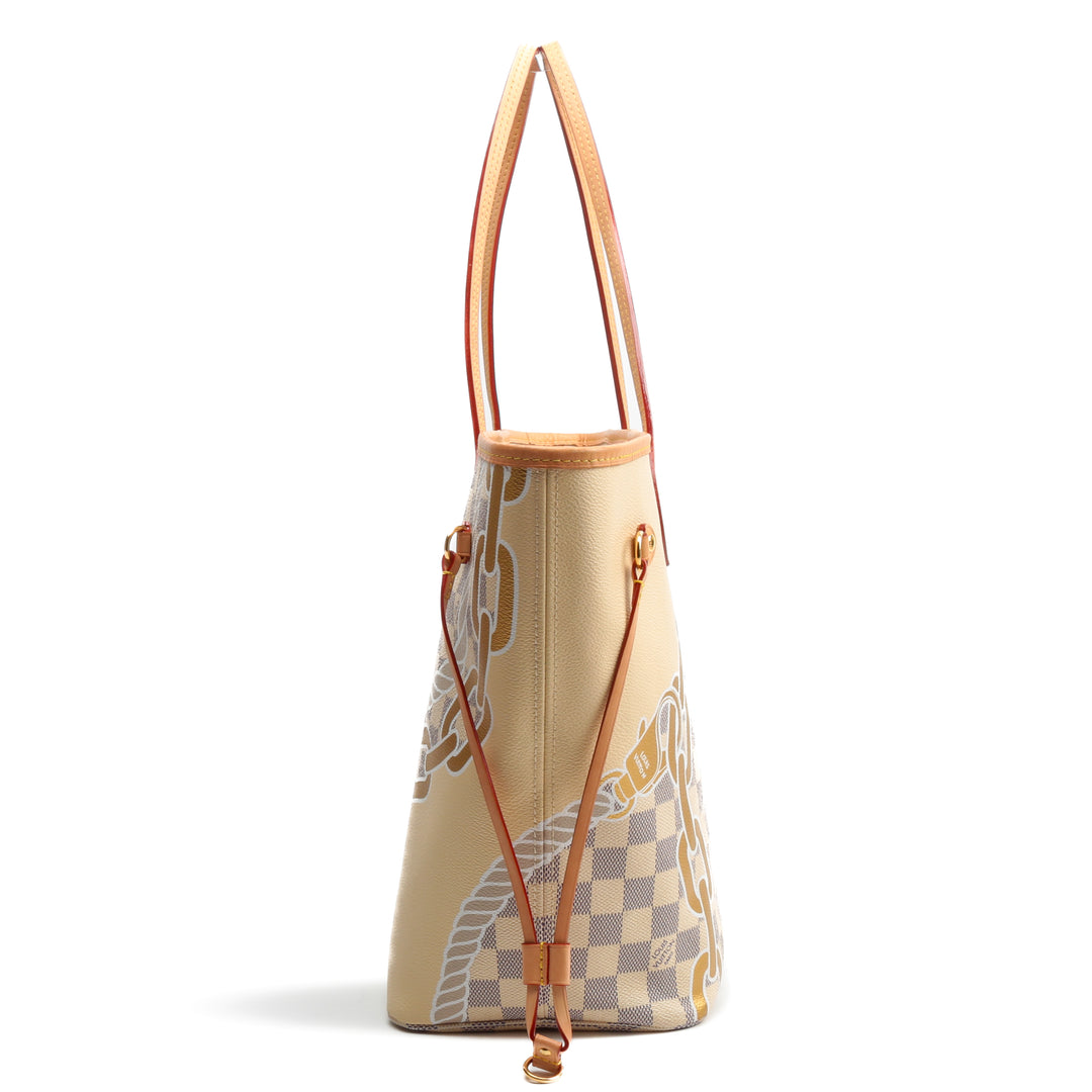 Louis Vuitton Huyfull MM Tote - Damier Azur Nautical con bolsa