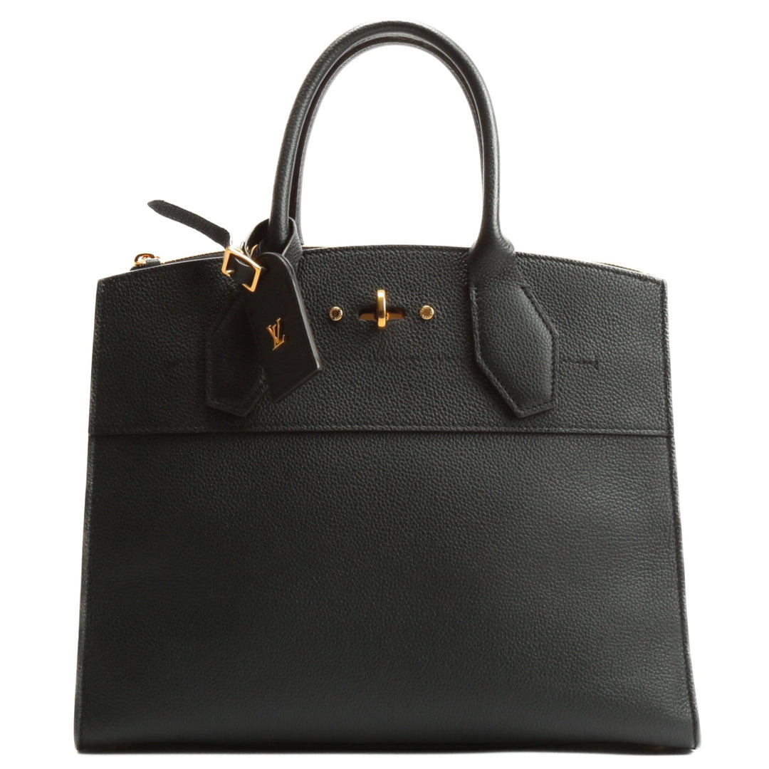 LOUIS VUITTON Calfskin City Steamer MM Black