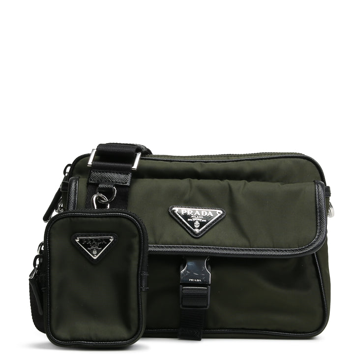 Bolso de hombro de Prada ReNylon Saffiano - Tundra (verde)