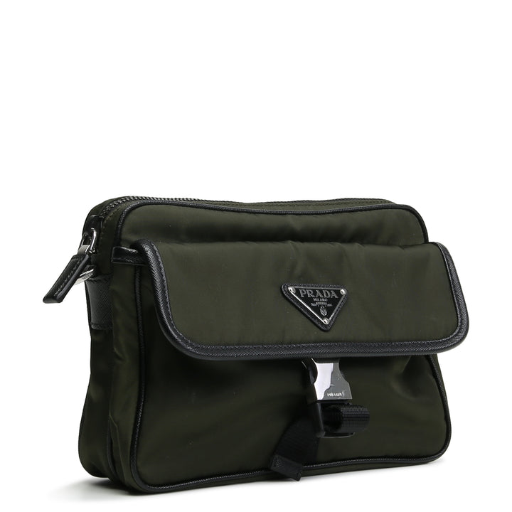 Bolso de hombro de Prada ReNylon Saffiano - Tundra (verde)