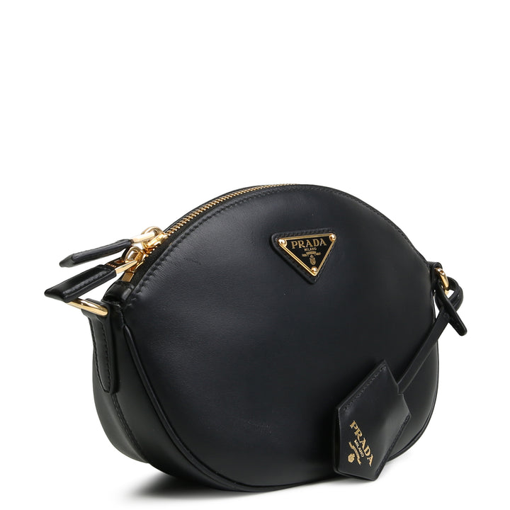 Prada mini bolso de hombro de cuero- negro