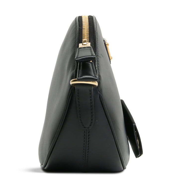 Prada mini bolso de hombro de cuero- negro