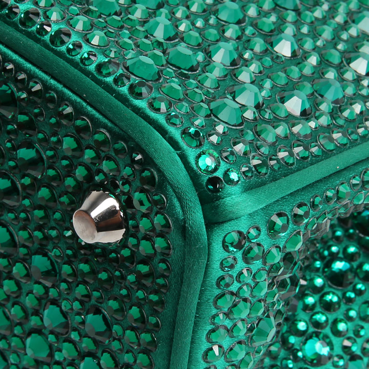 Prada Galleria Satin Crystal Mini Bag - Verde