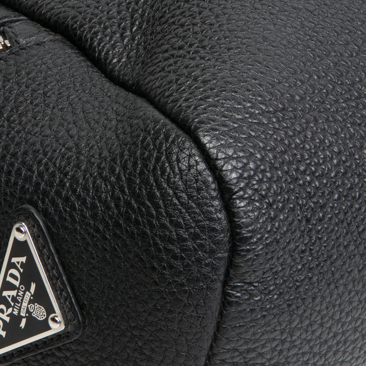 Messenger del logotipo en relieve de Prada - Negro