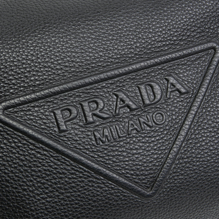 Messenger del logotipo en relieve de Prada - Negro