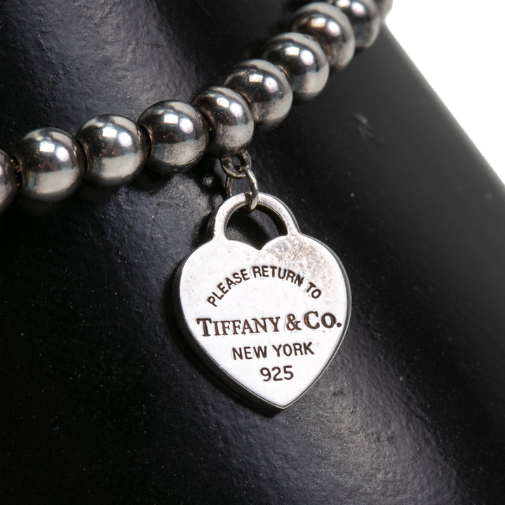 Tiffany & Co. Pulsera de cuentas de etiqueta de corazón - Venta final