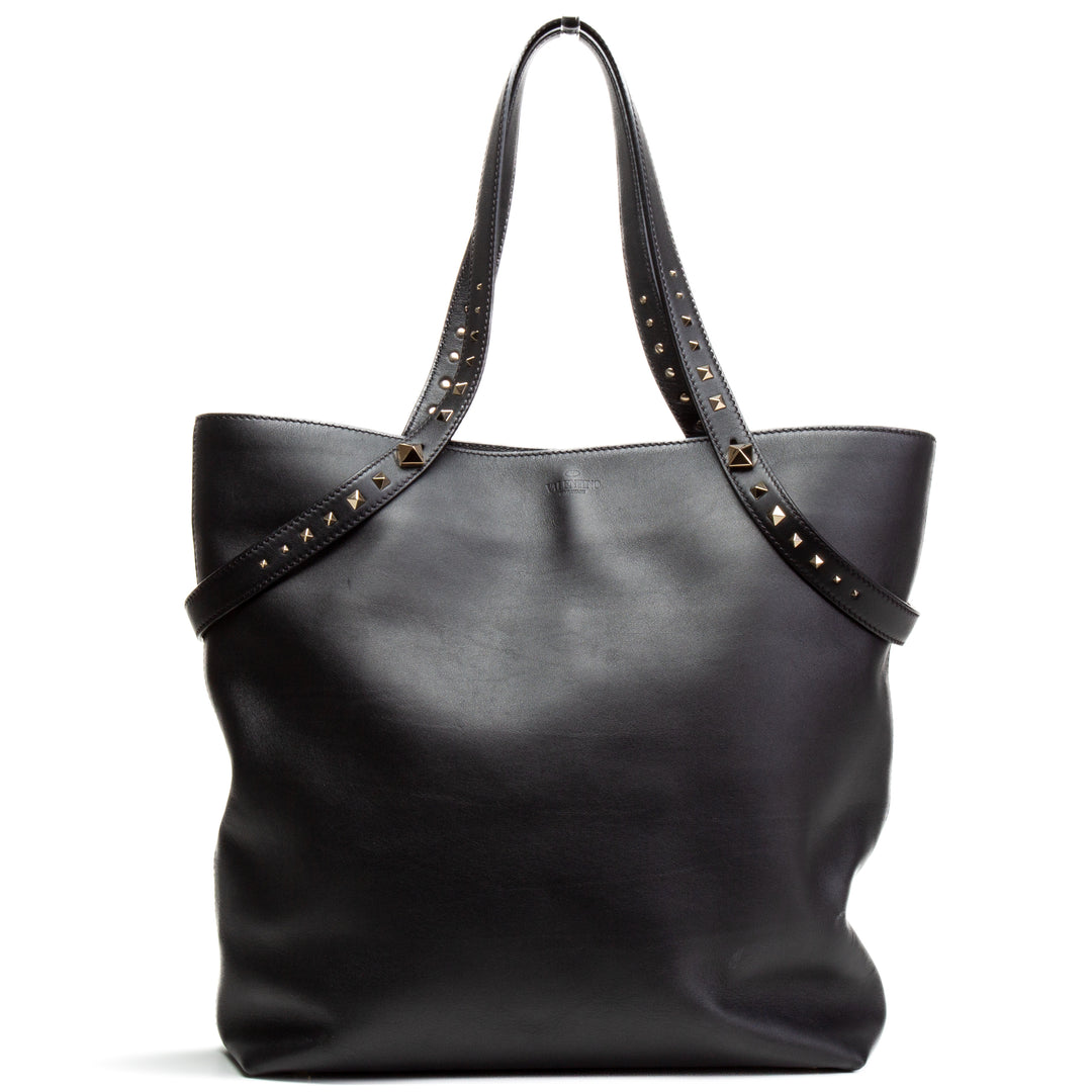 VALENTINO Vitello Lovestud Tote - Black