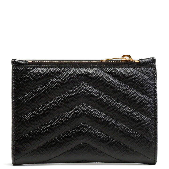 Saint Laurent Cassandre Matelasse Fragments con zurra con cremallera de billetera - Negro