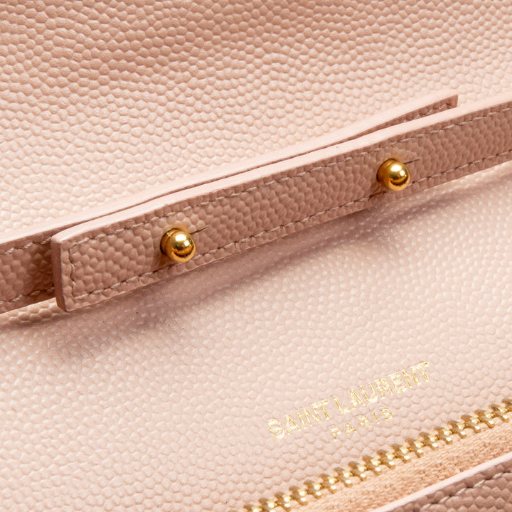 Saint Laurent Monogram Gran billetera en la cadena - rosa rubor