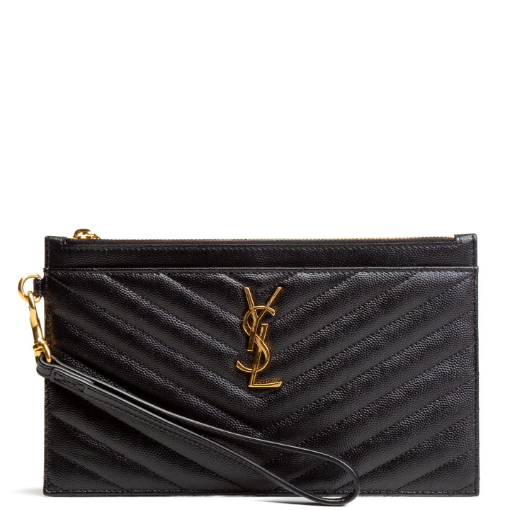 Saint Laurent Cassandre Matelasse Gran pulsera - Negro