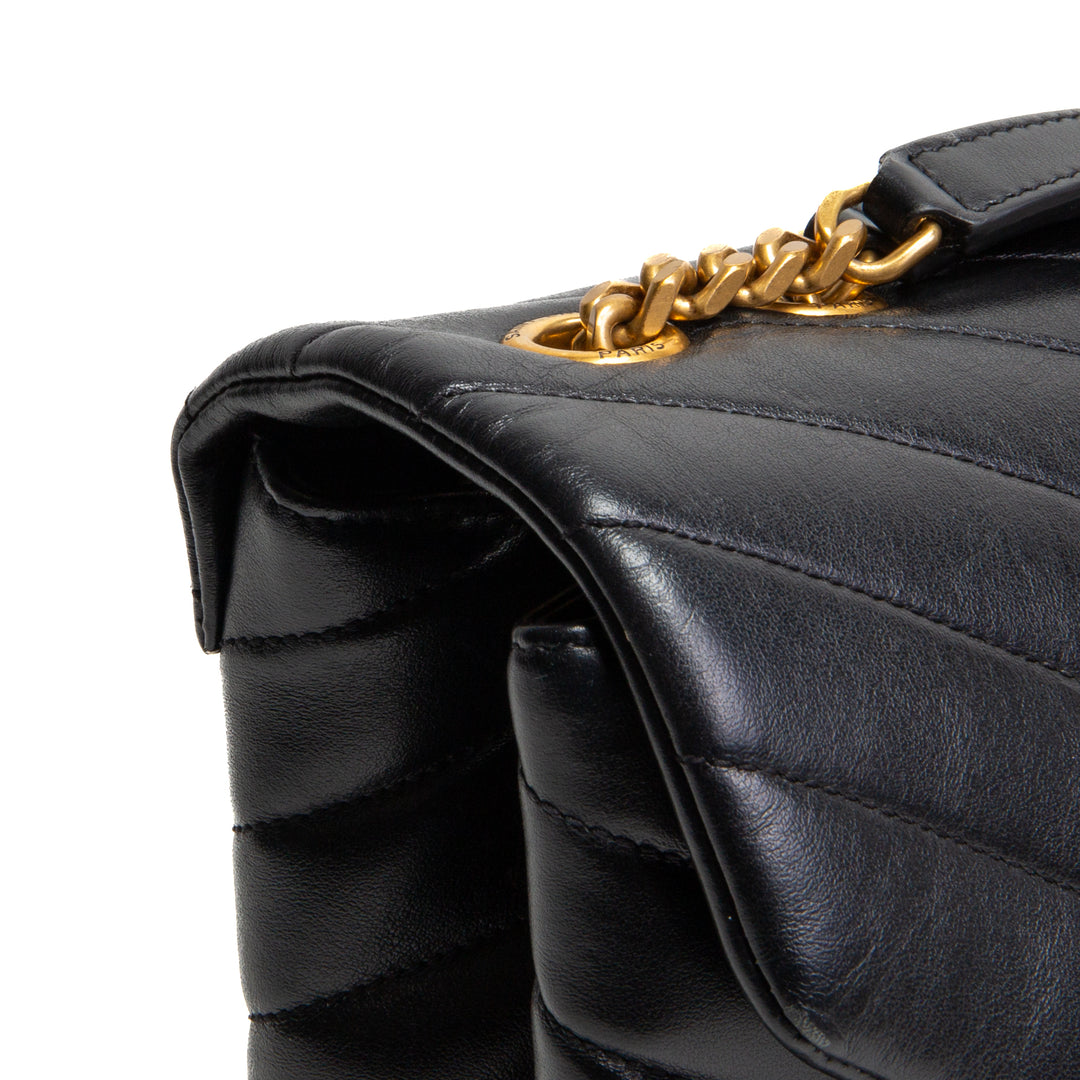 Saint Laurent Leather Loulou Bolso de hombro grande -Outlet Final Venta