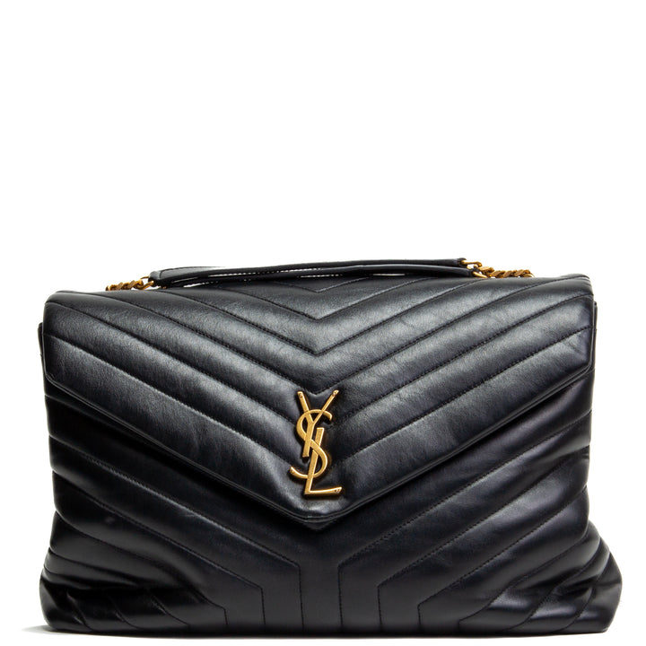 Saint Laurent Leather Loulou Bolso de hombro grande -Outlet Final Venta