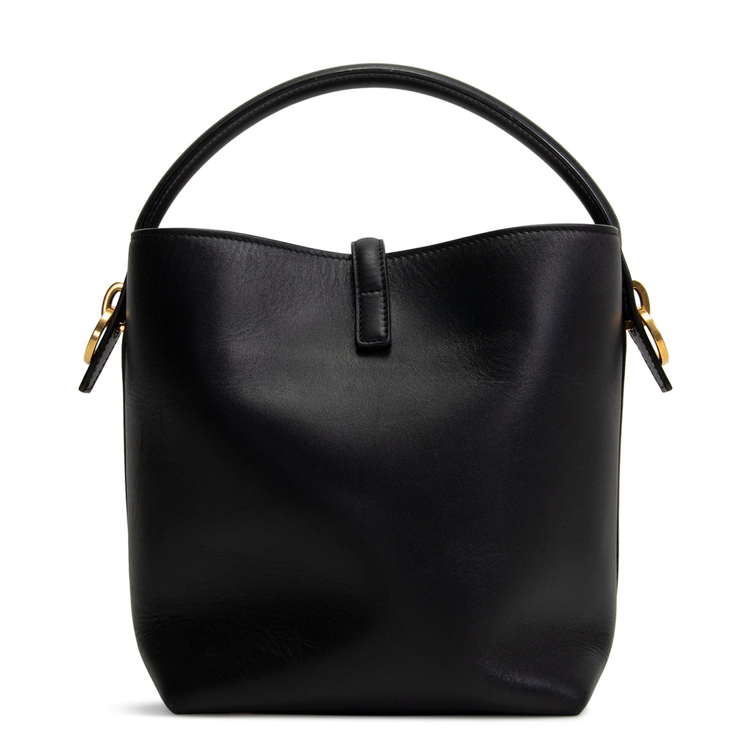 Saint Laurent LE 37 Pequeña bolsa de cubo negro